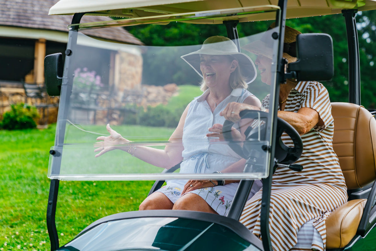 Evolution UV-blocking windshield on Club Car golf cart