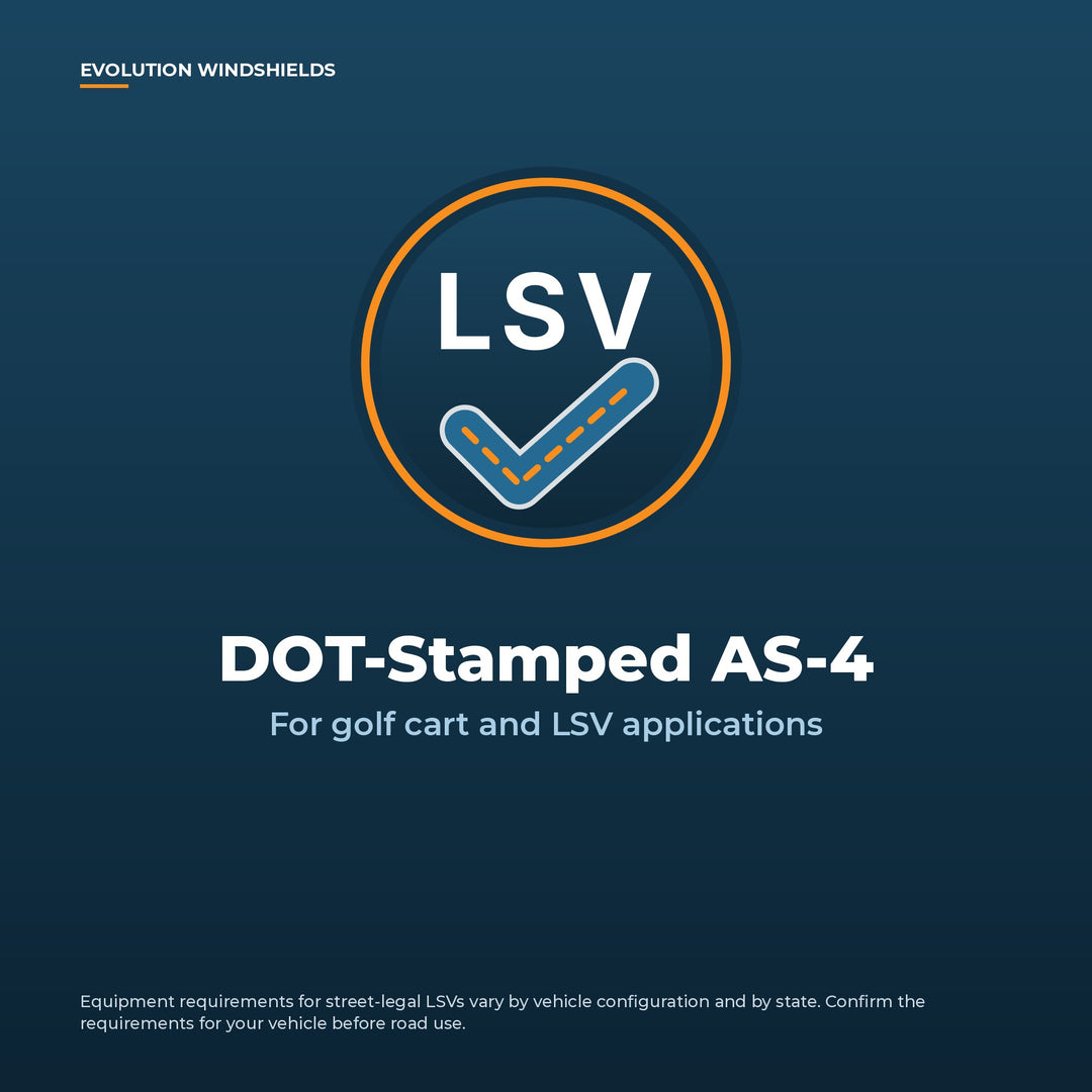 LSV seal: DOT-stamped AS-4 for golf cart and LSV applications